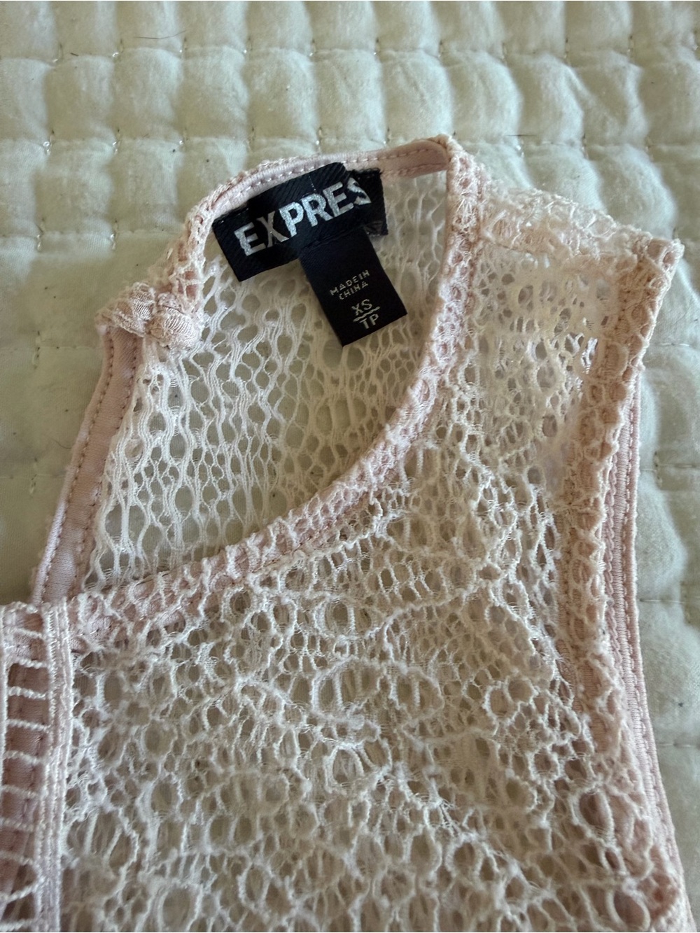 Express Pink Lace Cropped Camisole